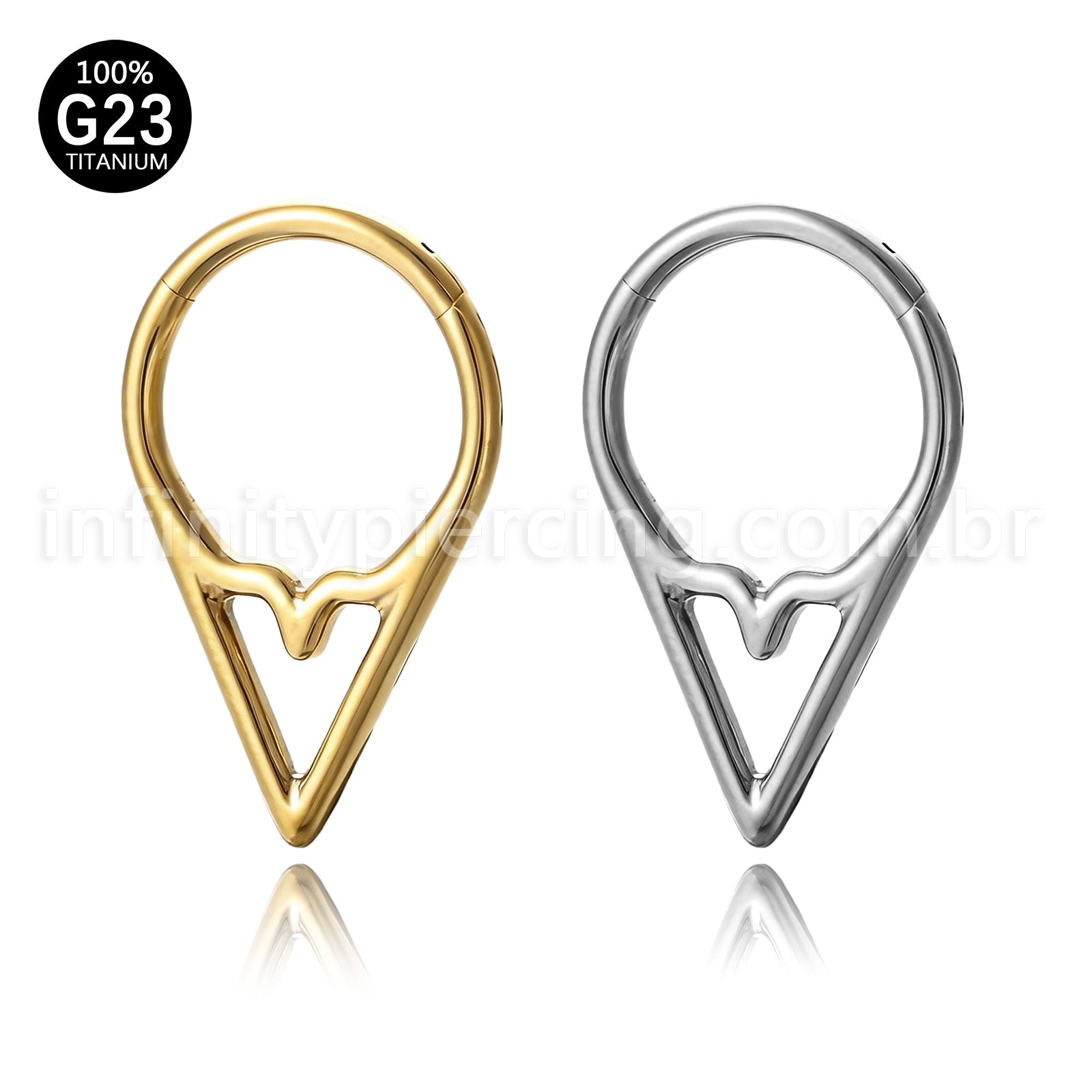 Piercing Argola Titânio Com Detalhe V